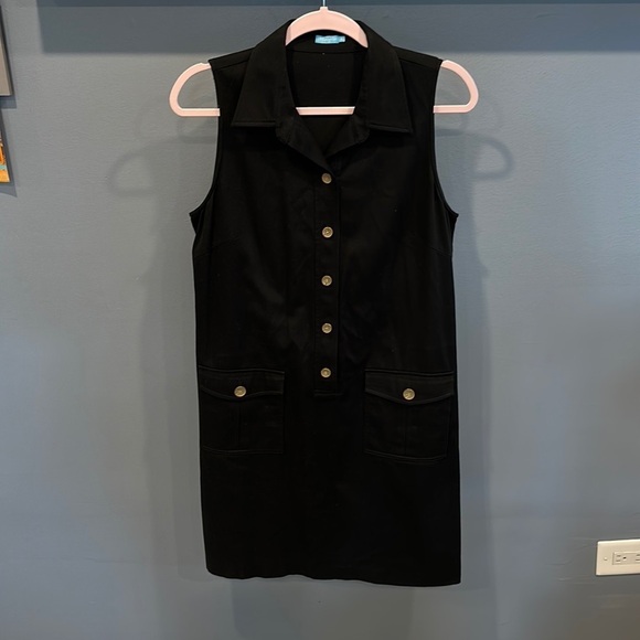 J. McLaughlin Dresses & Skirts - J. Mclaughlin Button Front Collared Black Dress Size 10